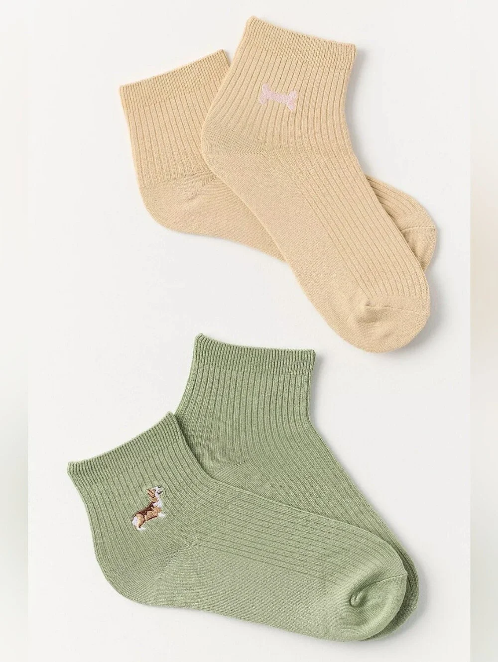 ❣️🪷NWT Anthropologie Trouser Icon Socks, 2 Pair Set In Corgi Bone🌙